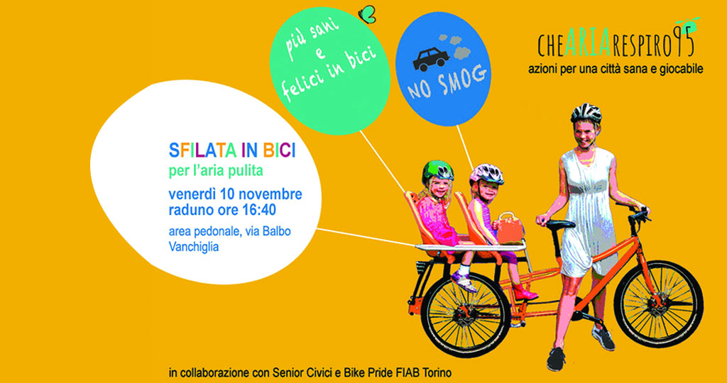 Sfilata in bici con i bambini per l’aria pulita